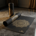 TITAN Premium Yoga Mat Mandala Crown Edition black gold mandala
