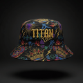 TITAN Embroidered Bucket Hat — Crown Edition bold tattoo-style artwork