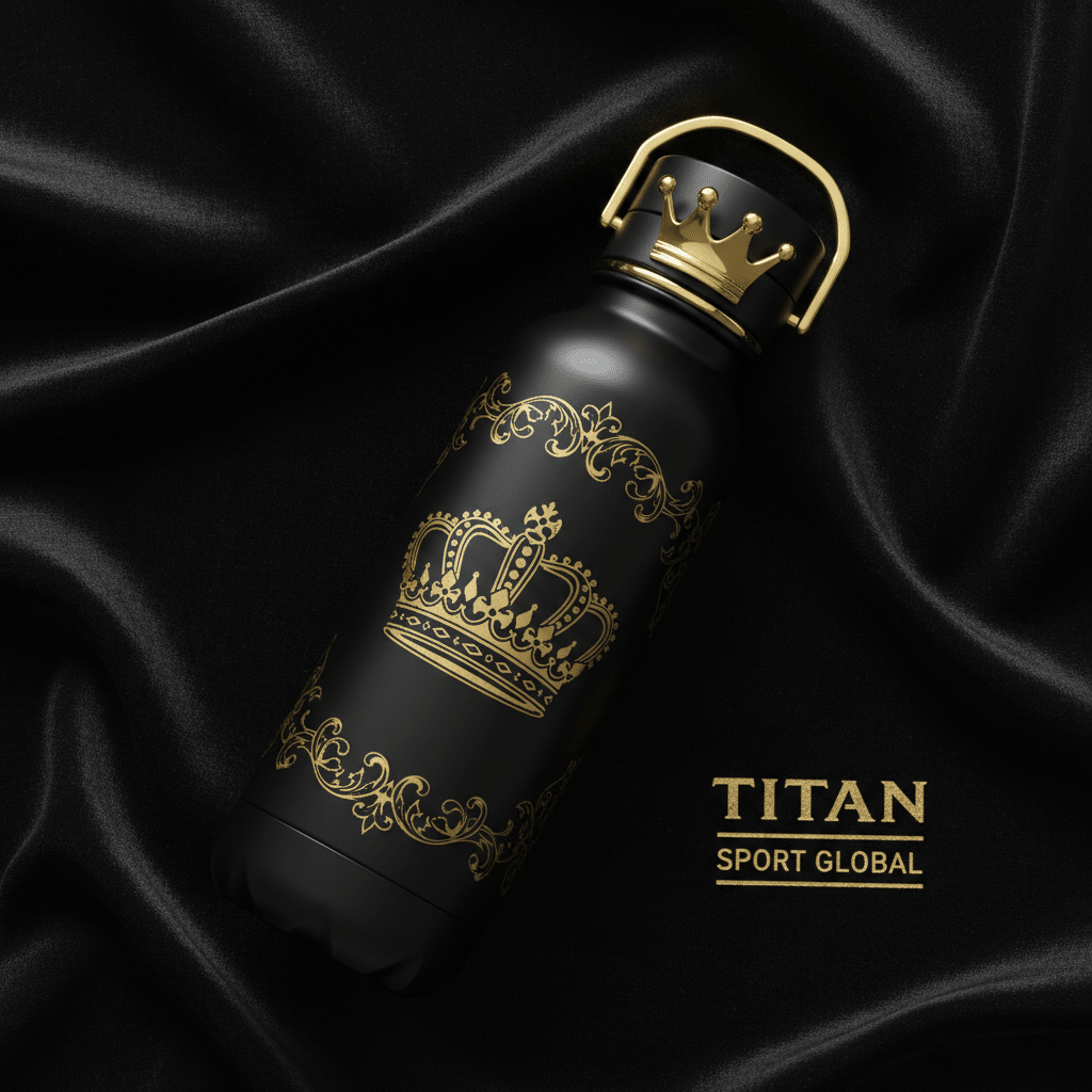 TITAN Golf Water Bottle Crown Edition Safety Lock Lid