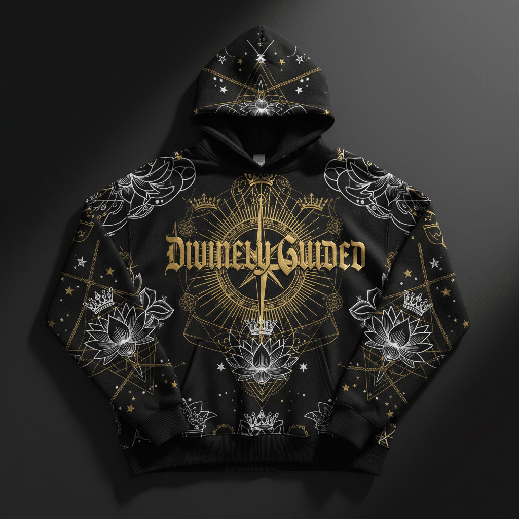 TITAN Women's Hoodie Divinely Guided Crown Edition flat lay