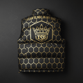 TITAN Fearless Puffer Vest Armor Crown midnight black gold geometric armor warrior streetwear
