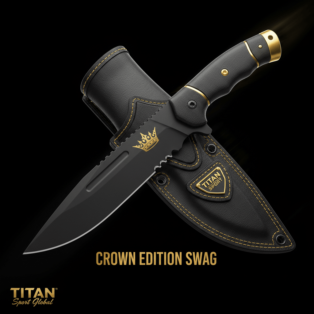 TITAN Off-Grid Survival Knife — Black Crown SWAG