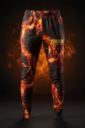 TITAN Men's Tapered Athletic Joggers — Lava Fire Abstract Design