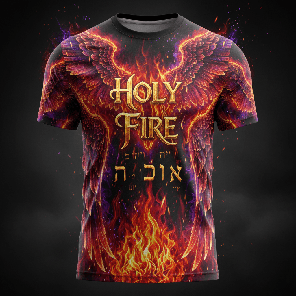 TITAN Men's Performance Tee Holy Fire Crown Edition flat lay