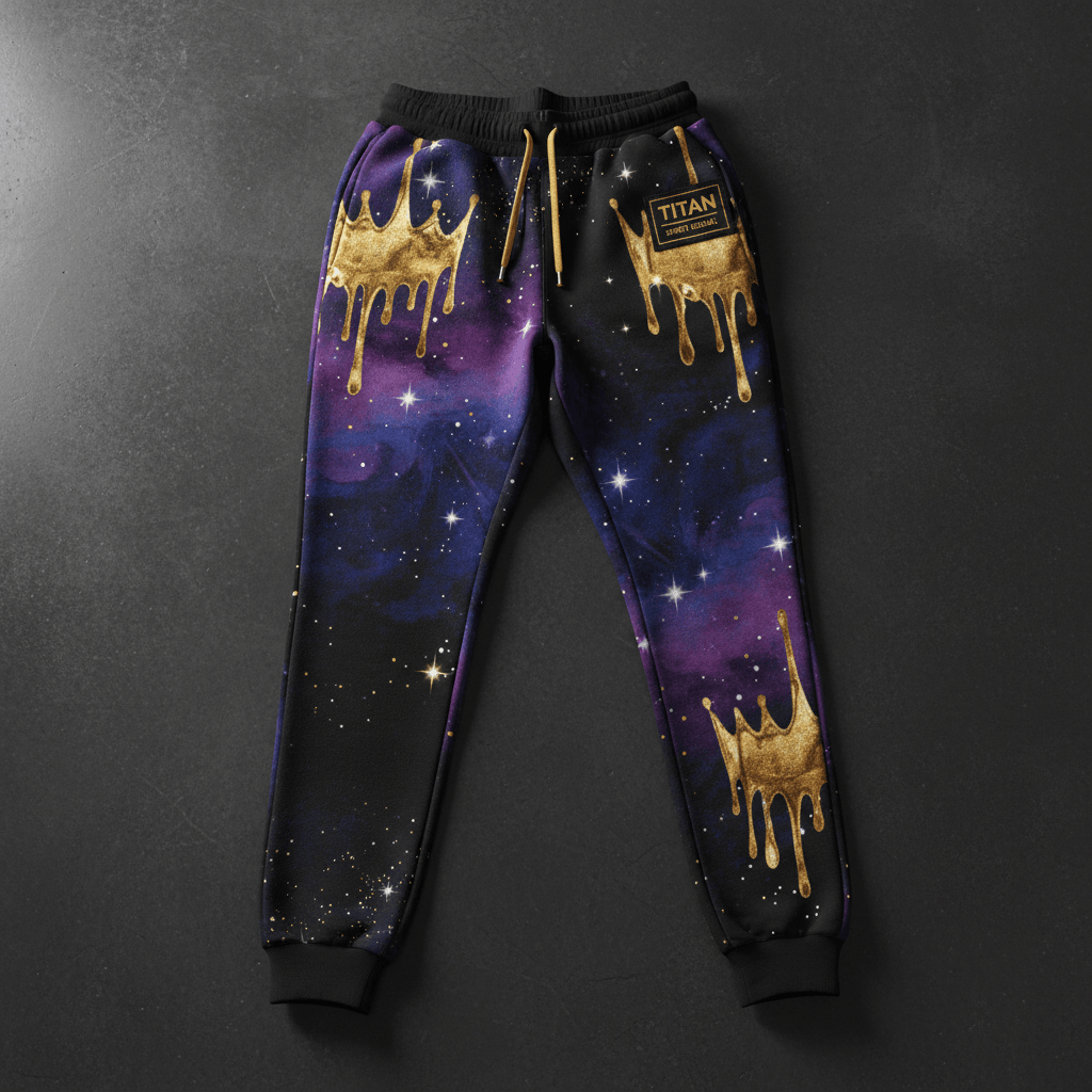 TITAN Women's Midnight Black Crown Joggers flat lay