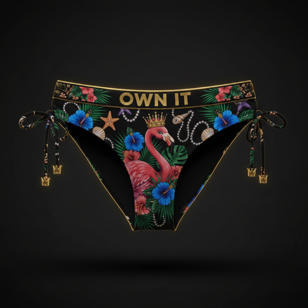 TITAN Women's Bikini Bottom - Own It Beach Queen Crown Edition Design