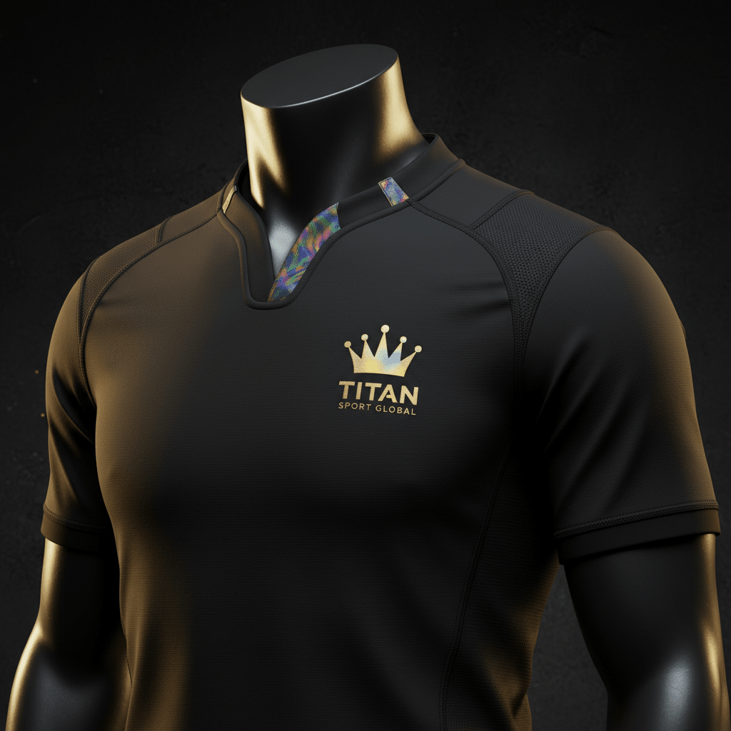 TITAN Crown Edition Rugby Jersey Matte Black Gold
