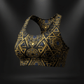 TITAN All-Over Print Sports Bra - Gold Geometric