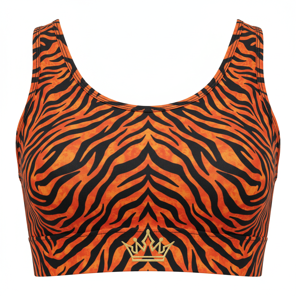 TITAN Tiger Flame Women’s Sports Bra — Crown SWAG Edition