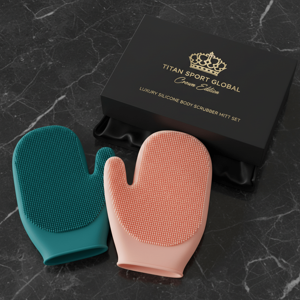 TITAN Crown Edition His & Hers Silicone Body Scrubber Mitt Set