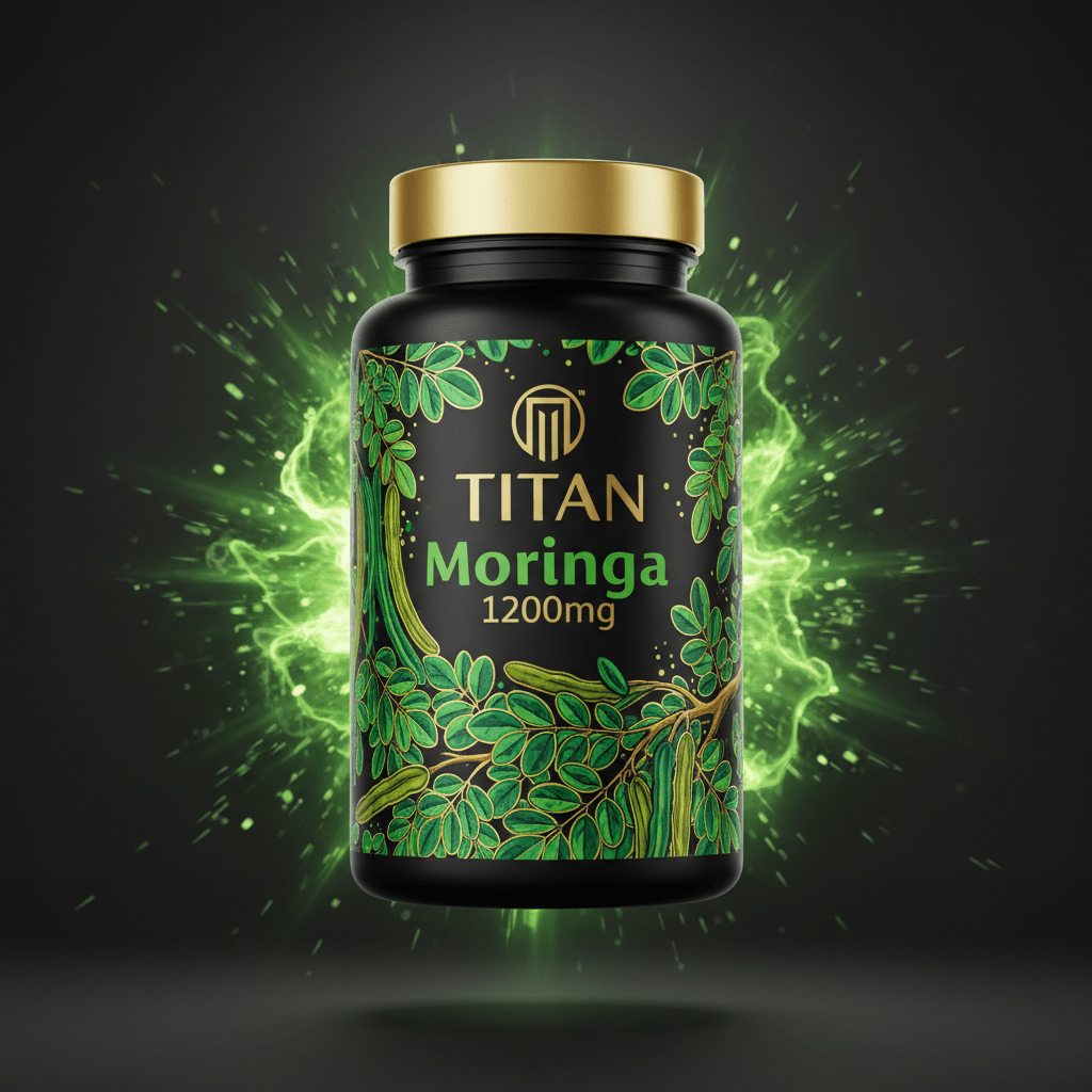 TITAN Moringa 1200mg supplement bottle