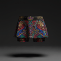 TITAN Crown Edition Athletic Skirt — bold tattoo-style artwork on matte black performance fabric