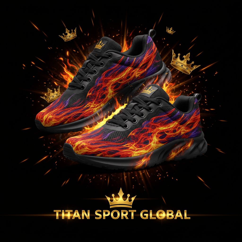 TITAN SPORT GLOBAL men's running shoes with phoenix fire crown pattern