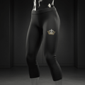TITAN Volleyball Compression Tights Crown Edition matte black gold crown logo thigh graduated compression ghost mannequin