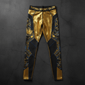 TITAN Men's Cyber Gold Crown Compression Tights flat lay