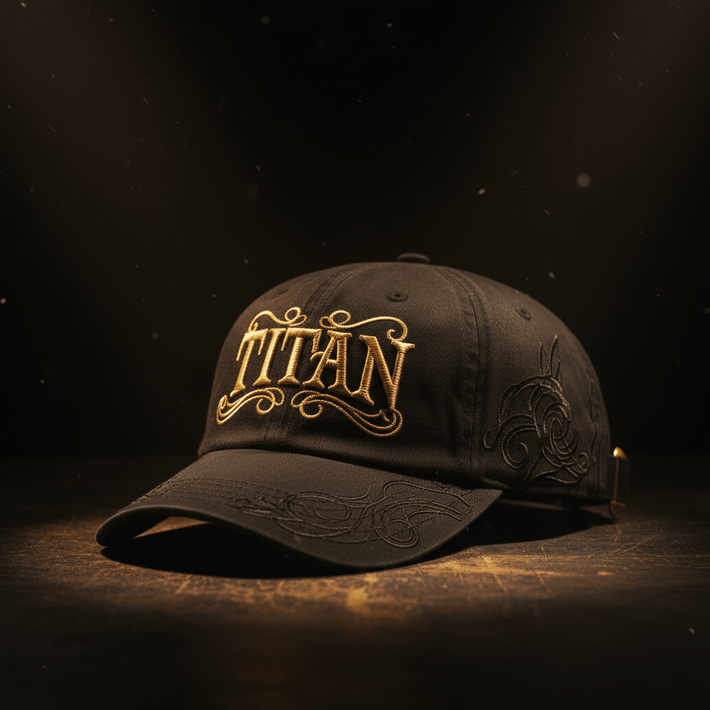 TITAN Embroidered Dad Hat - Black & Gold Crown Edition
