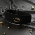 TITAN Volleyball Headband Crown Edition matte black gold crown logo moisture-wicking terry fabric non-slip elastic