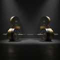 TITAN Olympic Barbell & Weight Plate Set Crown SWAG Edition black gold