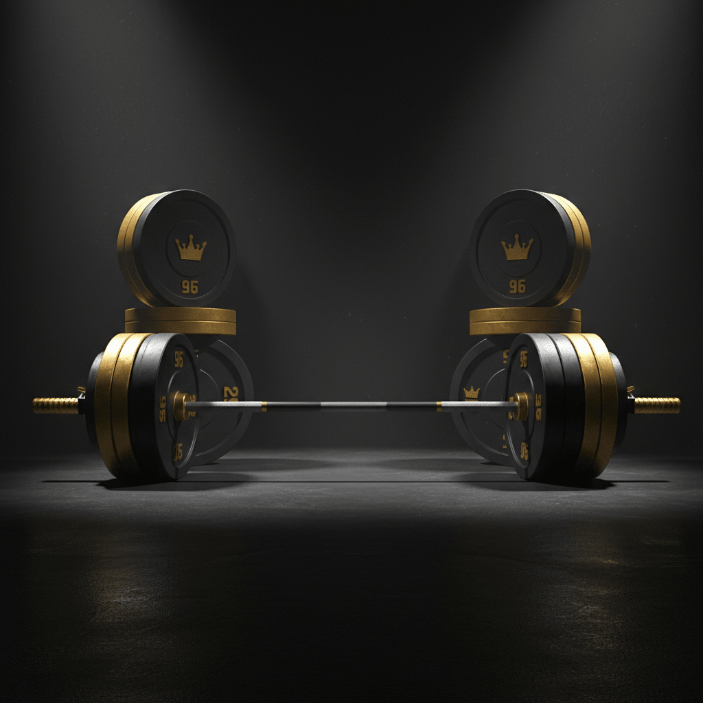 TITAN Olympic Barbell & Weight Plate Set Crown SWAG Edition black gold
