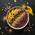 TITAN Peruvian Purple Corn Lucuma Bowl — premium vegan breakfast meal plan