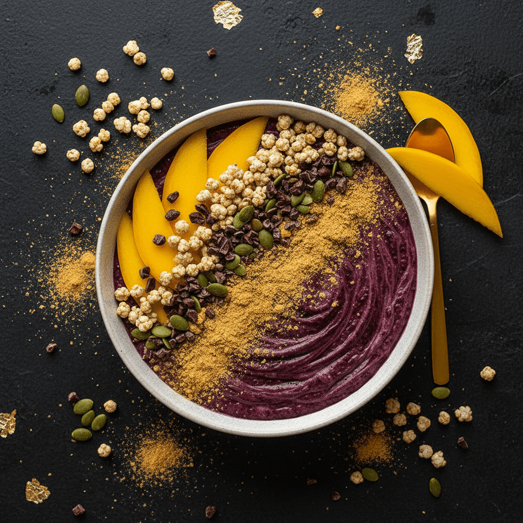 TITAN Peruvian Purple Corn Lucuma Bowl — premium vegan breakfast meal plan