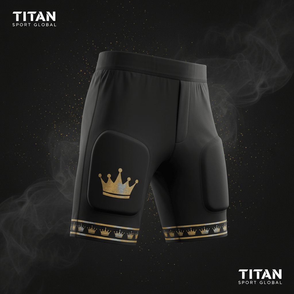 TITAN Crown Edition Baseball Sliding Shorts Matte Black Gold