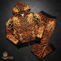 TITAN Women's Tiger Flame Crown Tracksuit matching set flat lay