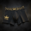 TITAN Men's Everyday Compression Boxer Briefs Charcoal Lion Crown Edition flat lay