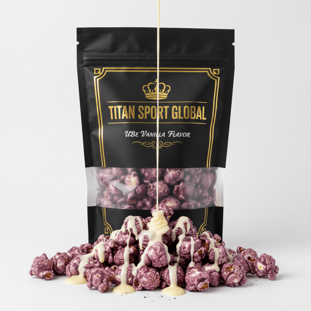 Crown Edition Ube Vanilla Protein Popcorn — matte black Crown Edition pouch