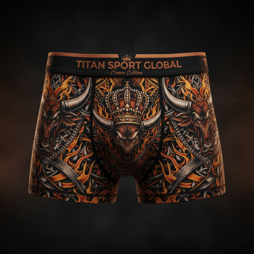 TITAN Crown Edition Men's Iron Bull Boxer Briefs — Copper Bronze & Black