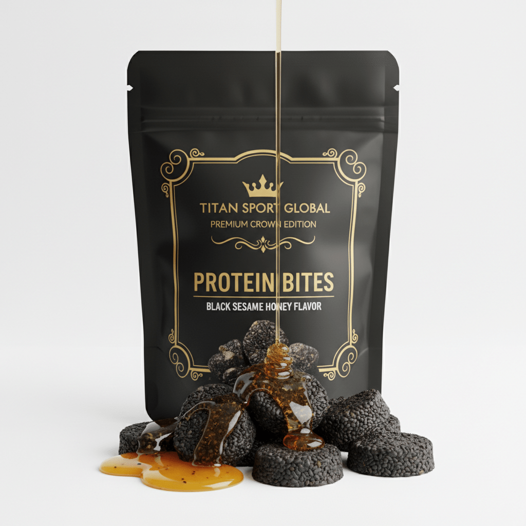 Crown Edition Black Sesame Honey Protein Bites — matte black Crown Edition pouch