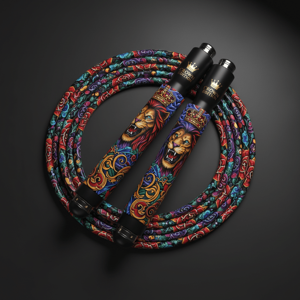 TITAN Crown Edition Speed Jump Rope — Crown Edition matte black and gold handles