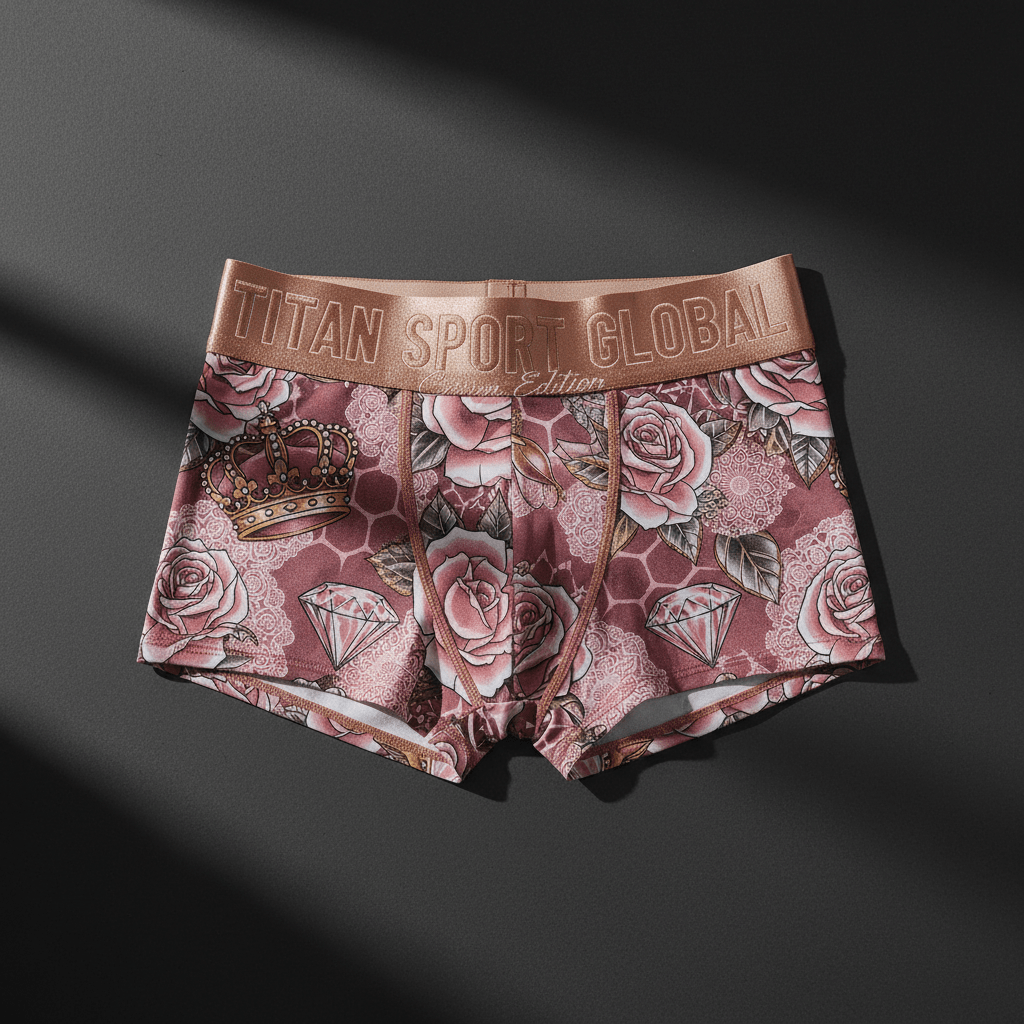 TITAN Crown Edition Women's Rose Diamond Sport Boyshorts — Blush Pink & Rose Gold
