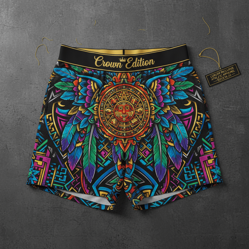 TITAN Plus Men's Aztec Sun Stone Shorts — Inclusive Crown Edition