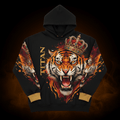 TITAN Elite Pullover Hoodie Men's Black & Gold — Crowned Bengal Tiger Edition