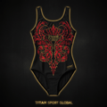 TITAN Women's Crown Edition One-Piece Swimsuit Crimson Gold