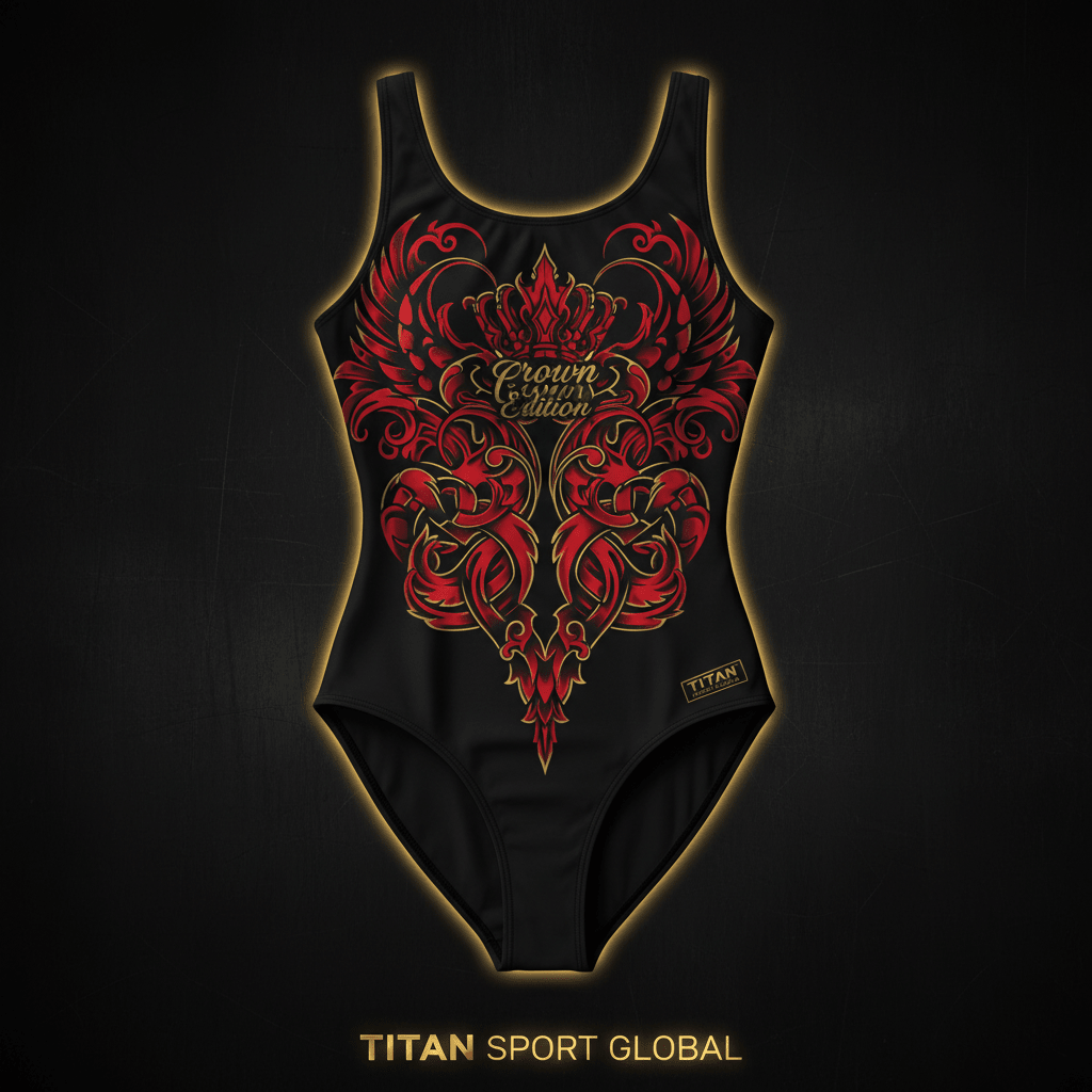 TITAN Women's Crown Edition One-Piece Swimsuit Crimson Gold