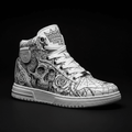 TITAN Streetwear Sneaker — Skull Tattoo Pure White Crown Edition