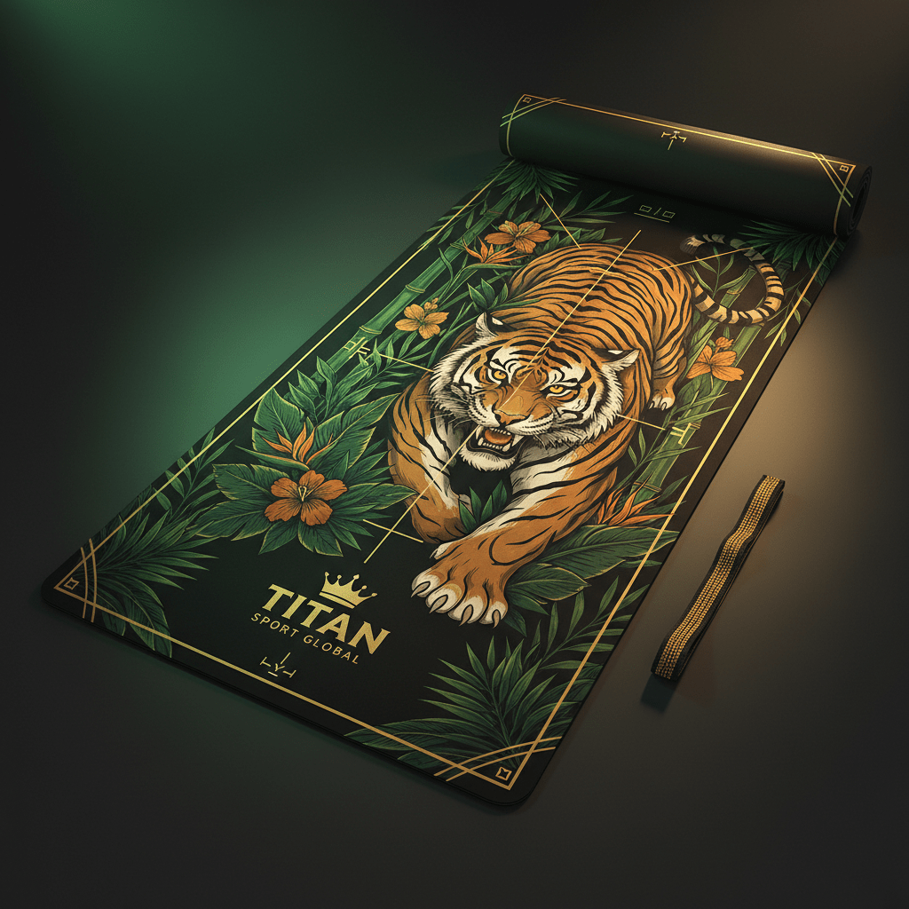TITAN Yoga Mat Premium Non-Slip Eco-Friendly 6mm Thick TPE with Alignment Marks and Carrying Strap
