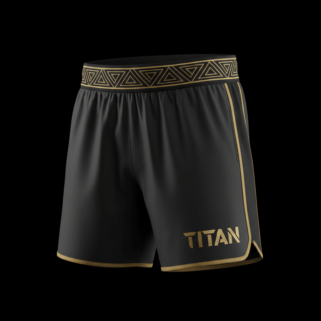 TITAN Performance Training Shorts - Black with gold logo
