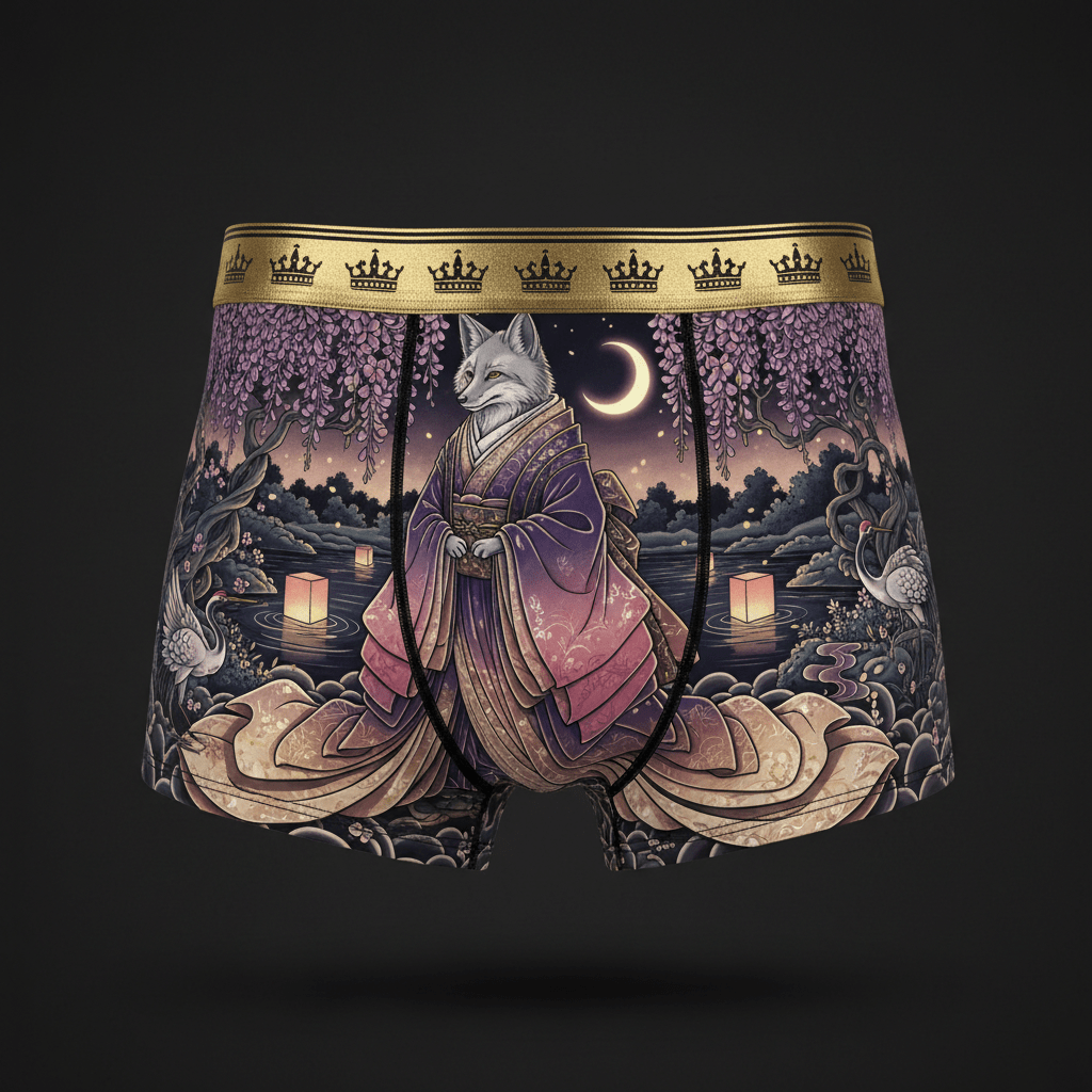 TITAN Heian Court Fox Women's Cozy Boxer Shorts — Crown Edition