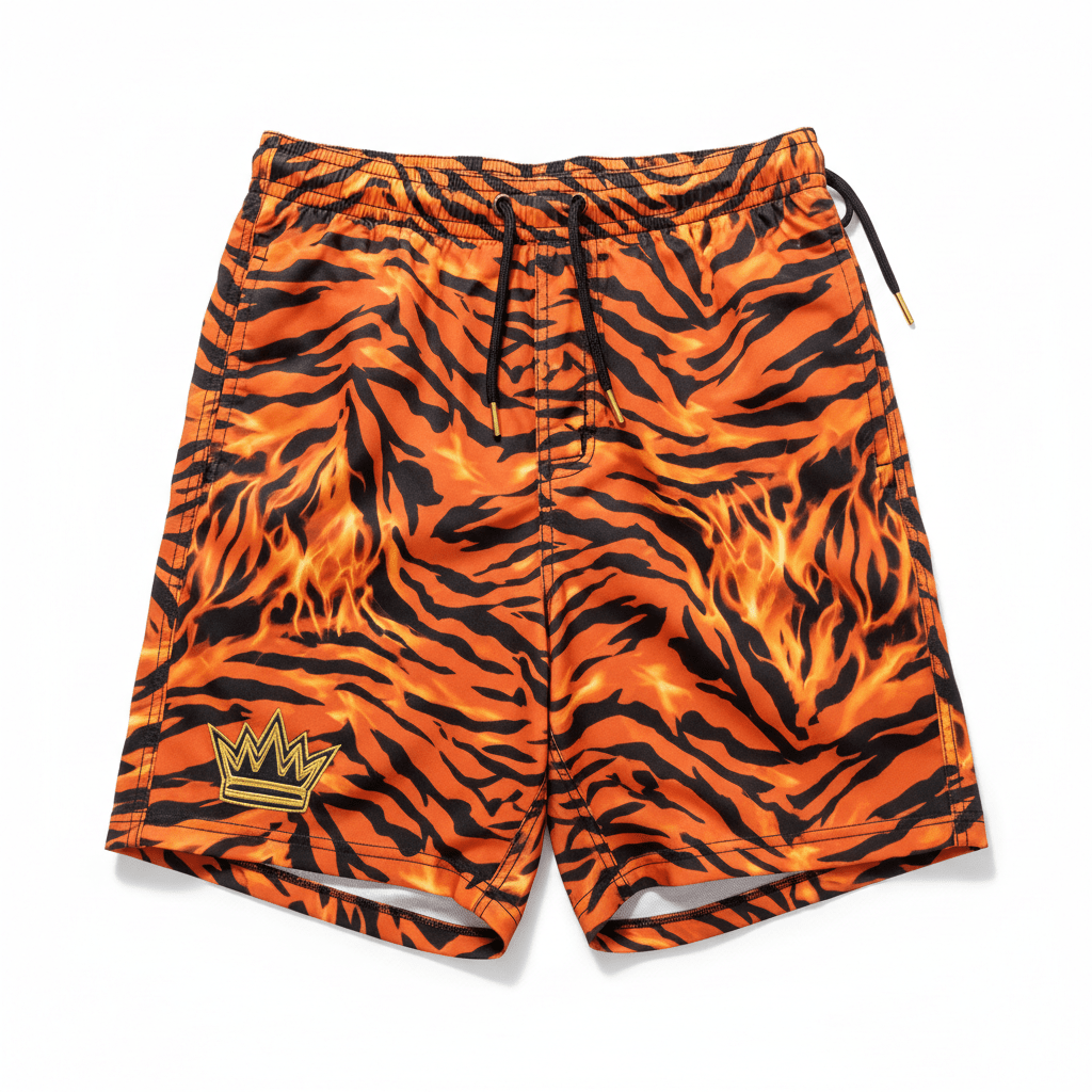 TITAN Tiger Flame Crown Swim Trunks