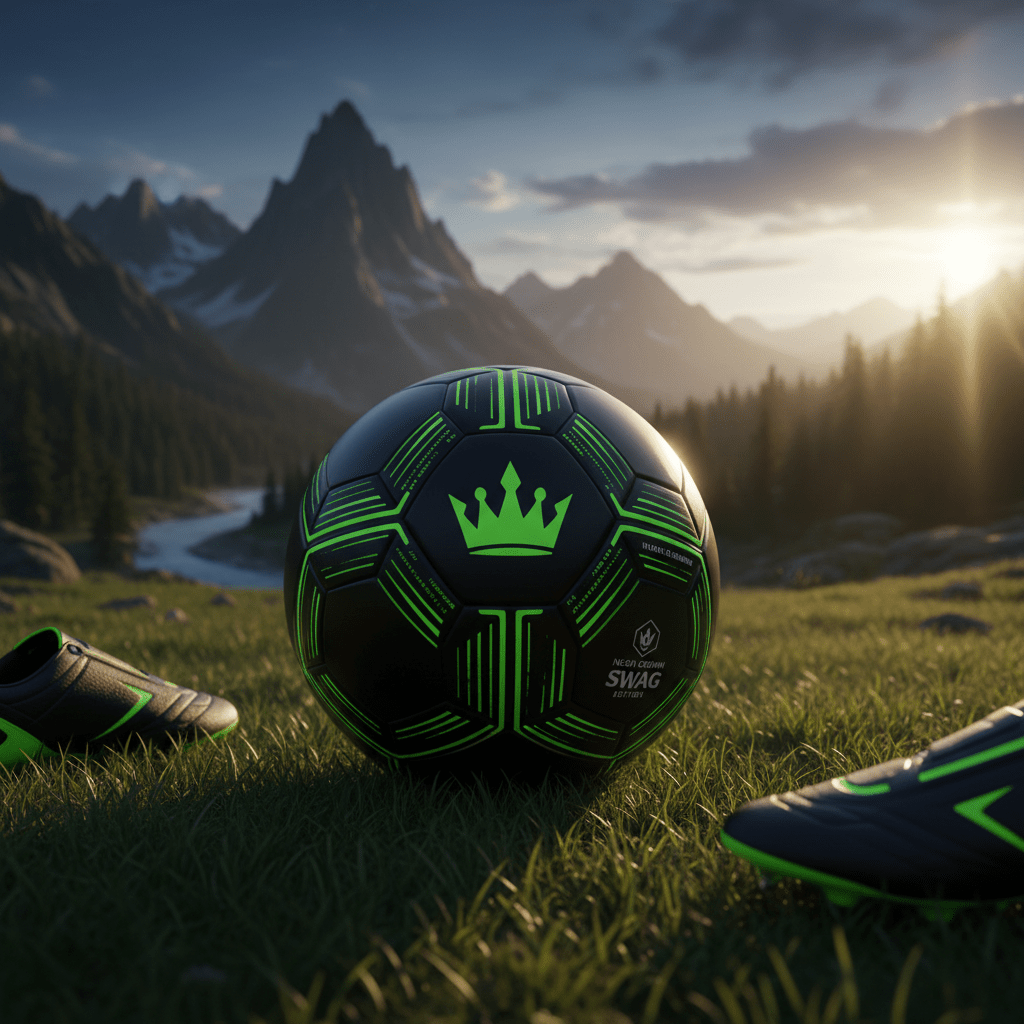 TITAN Off-Grid Soccer Ball Neon Crown SWAG Edition