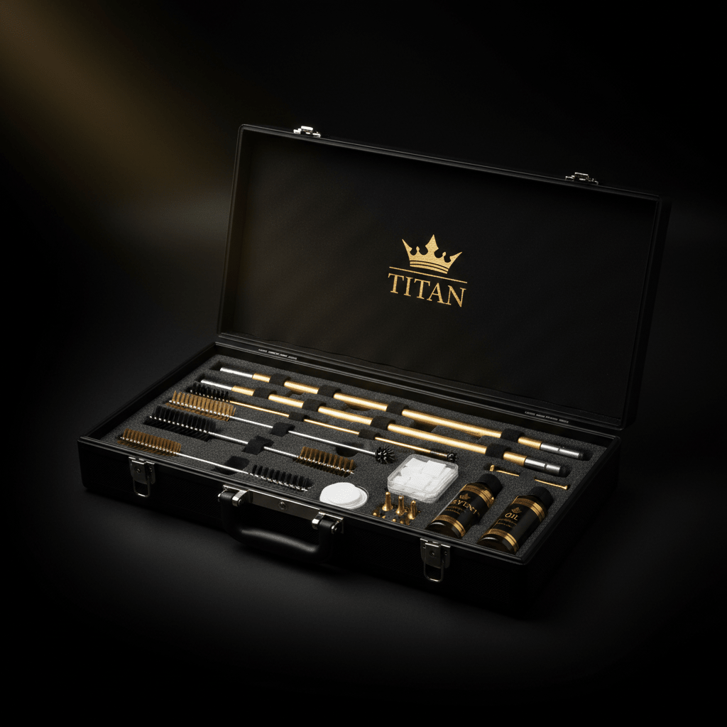 TITAN Pro Universal Gun Cleaning Kit 65-Piece Black & Gold