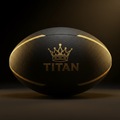 TITAN Pro Rugby Ball Official Size 5 Black & Gold