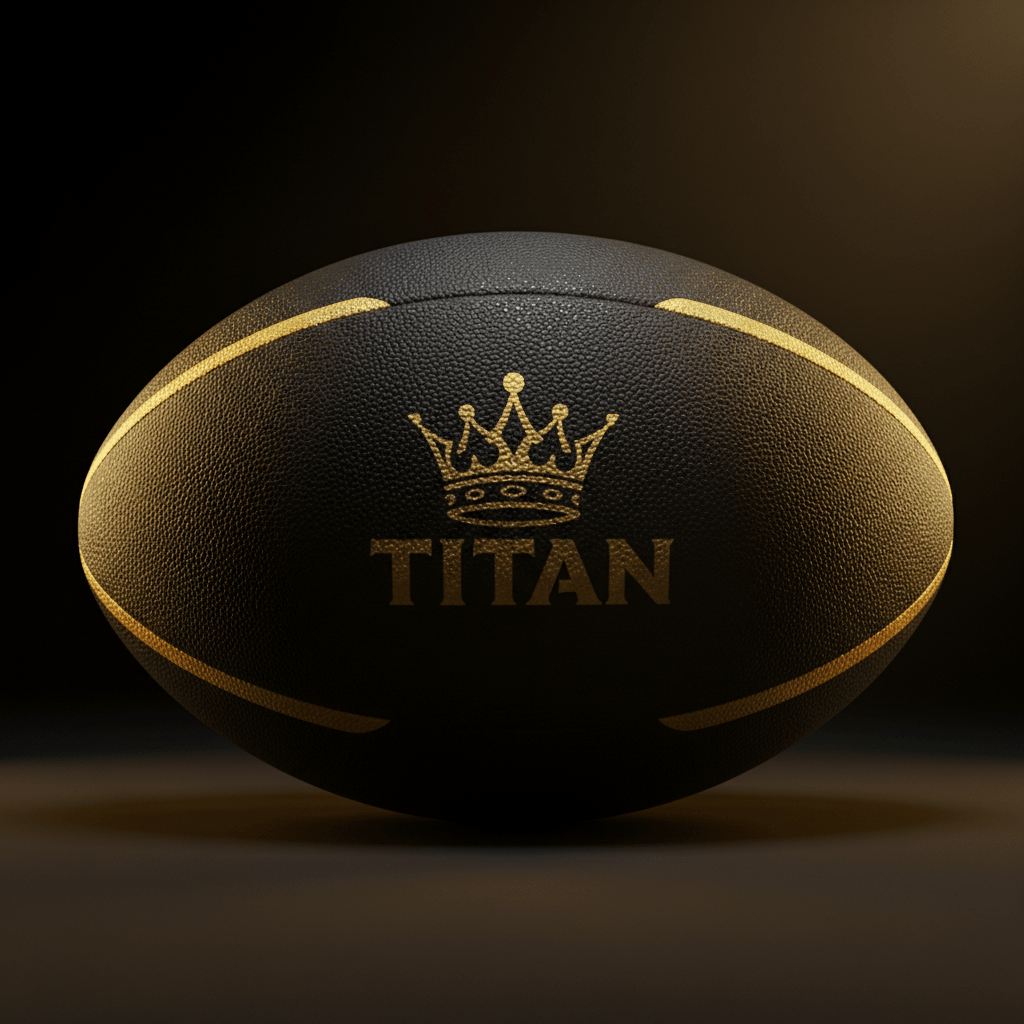 TITAN Pro Rugby Ball Official Size 5 Black & Gold