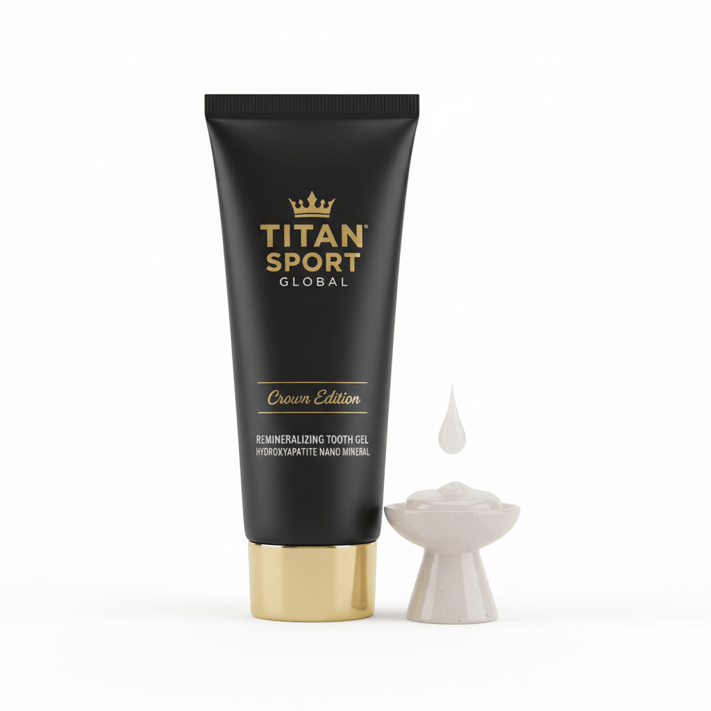 TITAN Crown Edition Nano-Hydroxyapatite Remineralizing Tooth Gel — matte black tube