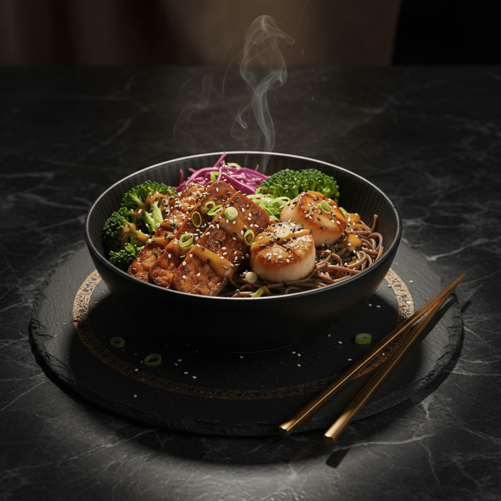 TITAN Teriyaki Tempeh & Seared Scallop Soba Dinner