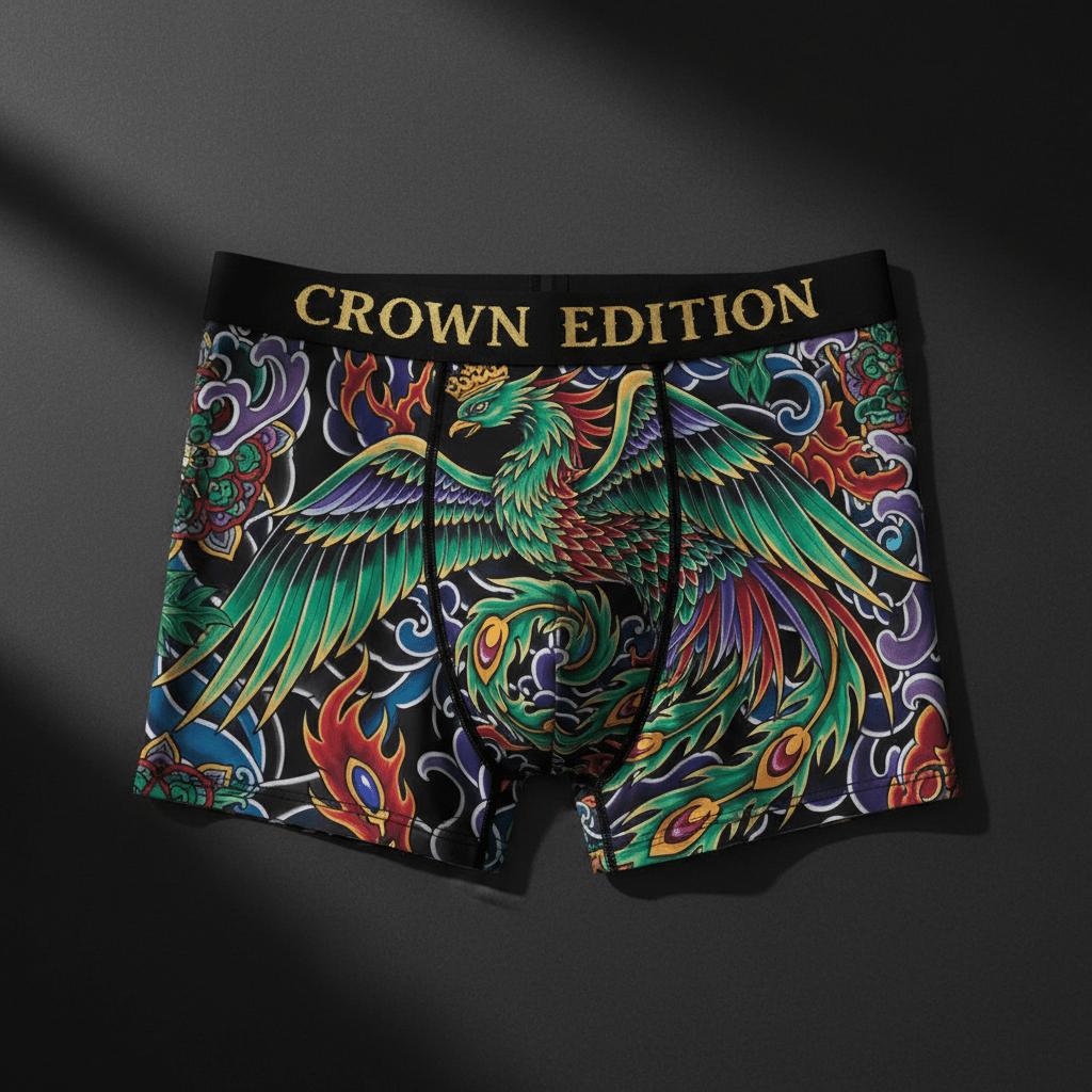 TITAN Men's Boxer Briefs Emerald Phoenix Crown Edition
