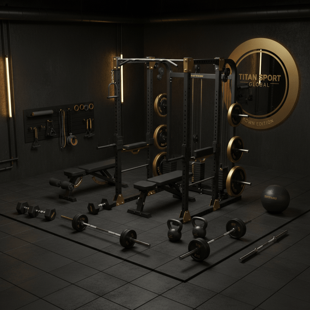 TITAN All-In-One Basement Home Gym Setup Crown Edition